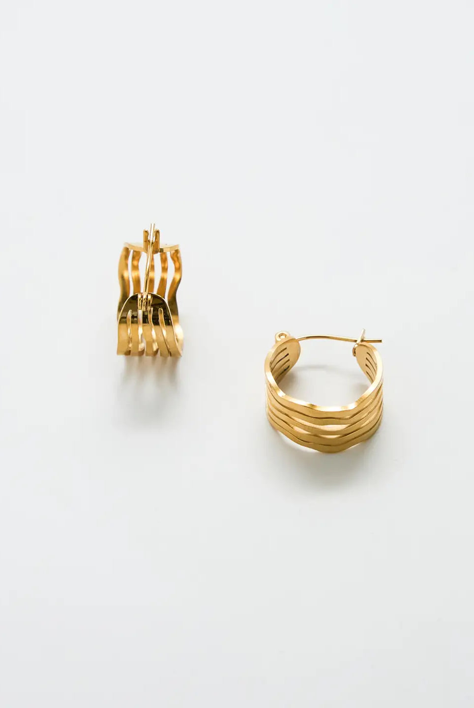 Rose & Lee Co Gold Cut - Out Circle Hoop Earrings Earrings