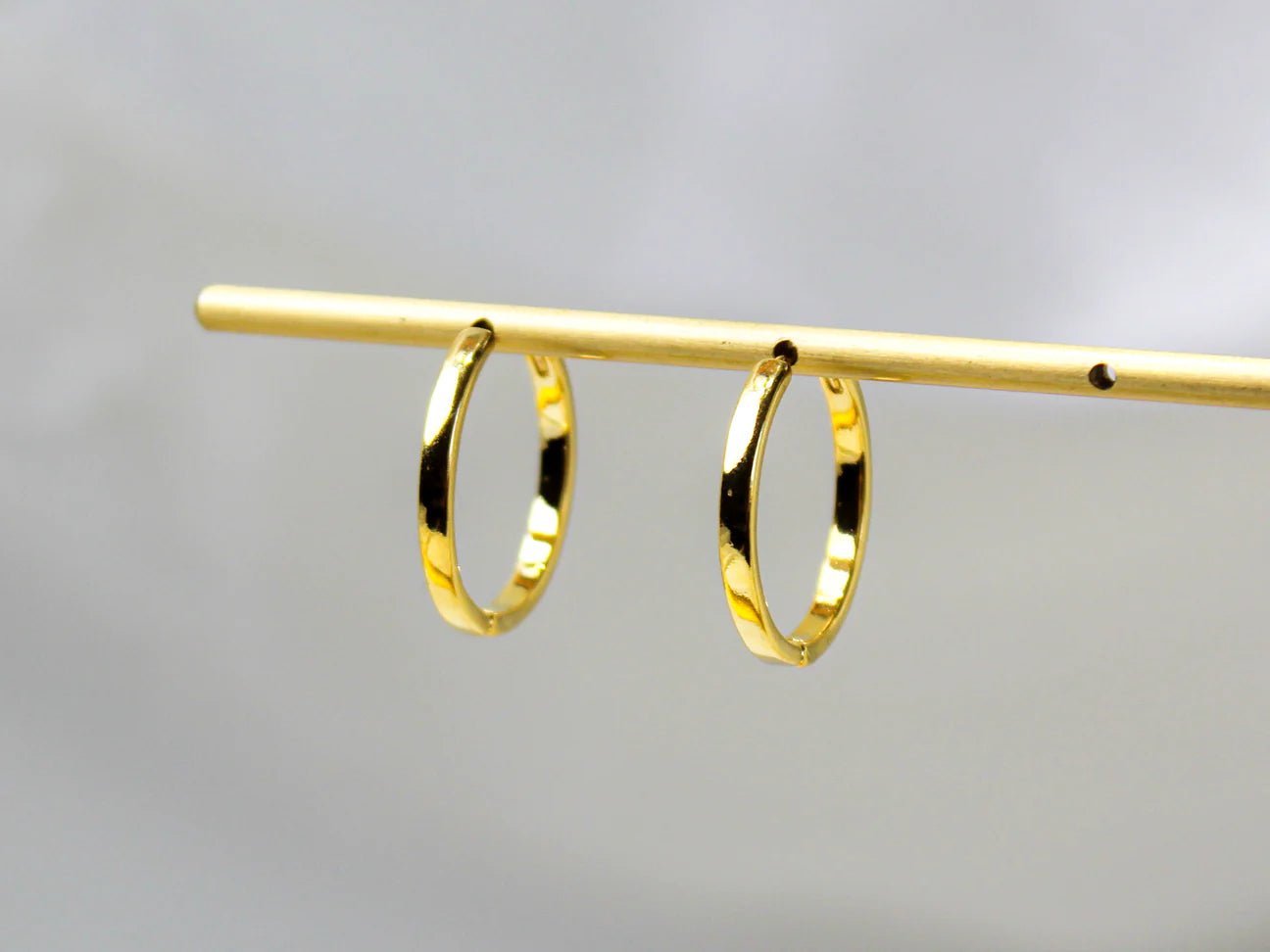 Rose & Lee Co Flat Hoop Earrings, Gold Earrings