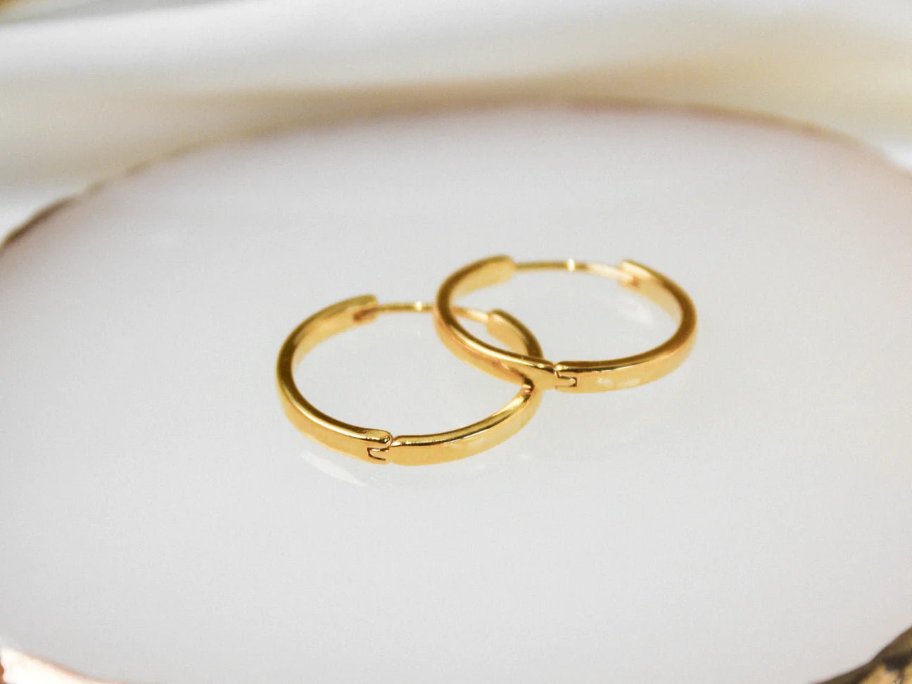 Rose & Lee Co Flat Hoop Earrings, Gold Earrings