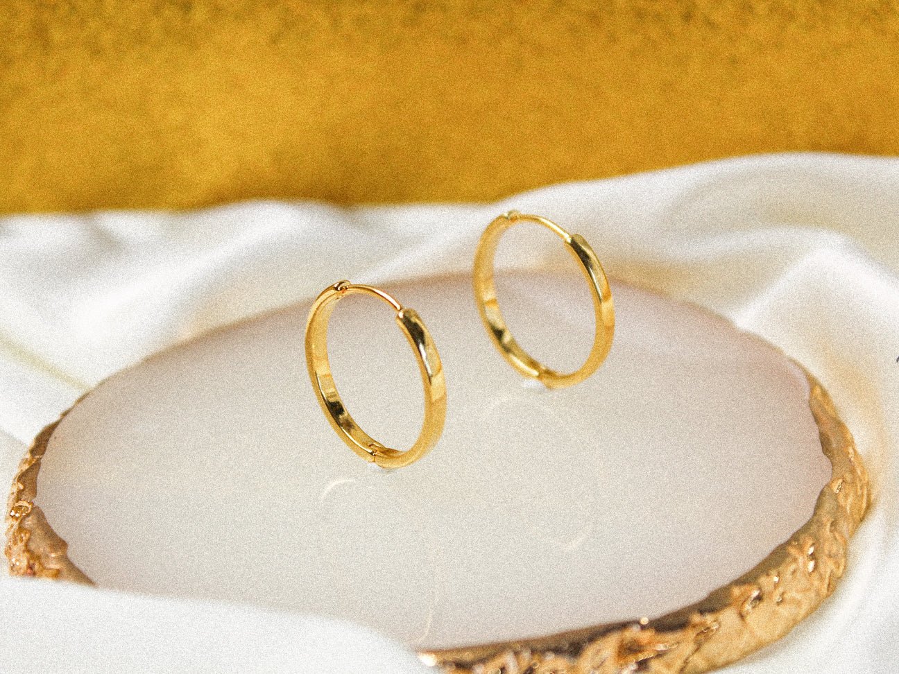 Rose & Lee Co Flat Hoop Earrings, Gold Earrings