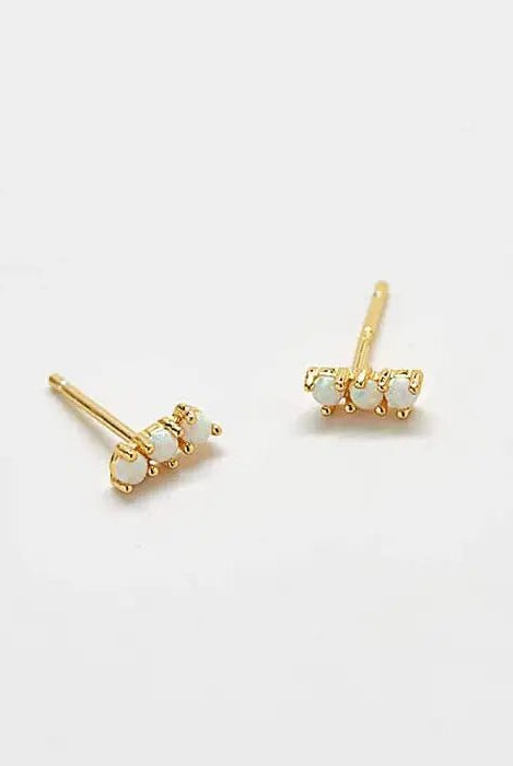 Rose & Lee Co Opal Gold Vermeil Studs Earrings