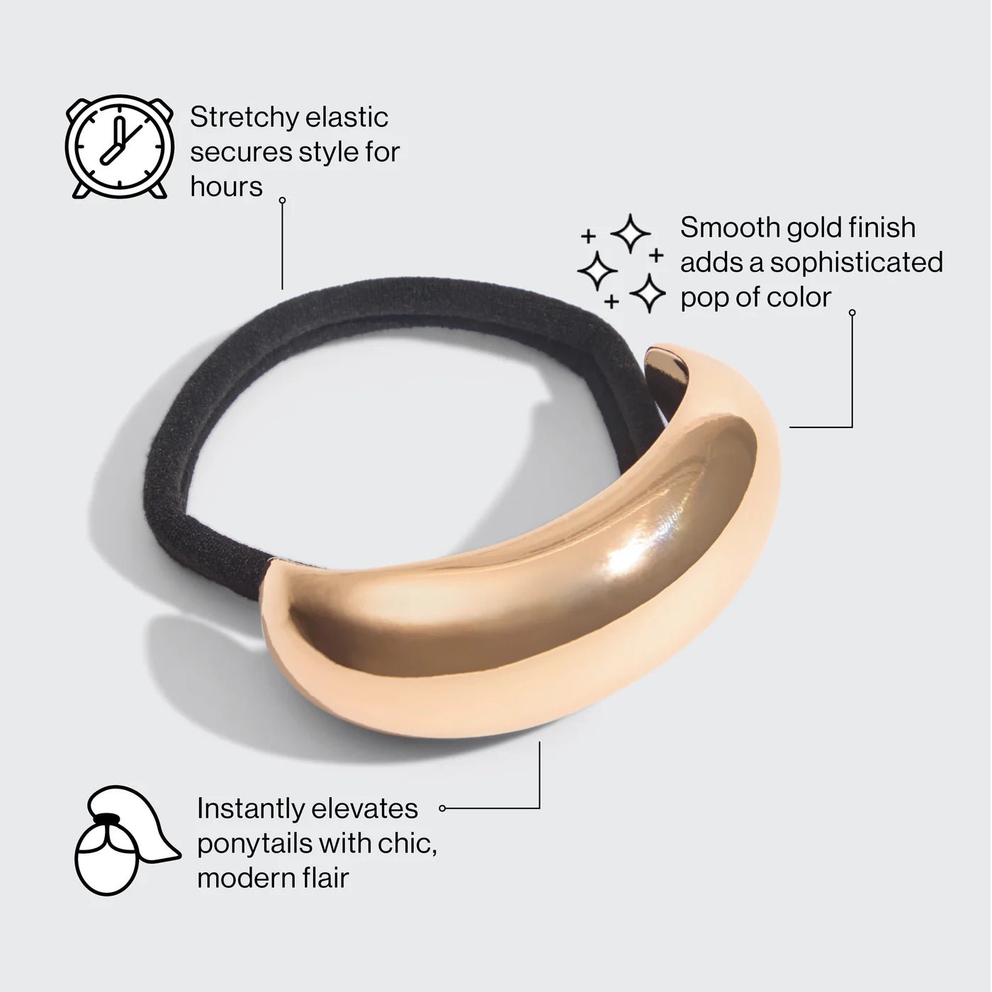 Rose & Lee Co Gold Metal Cloud Cuff, Medium Hair