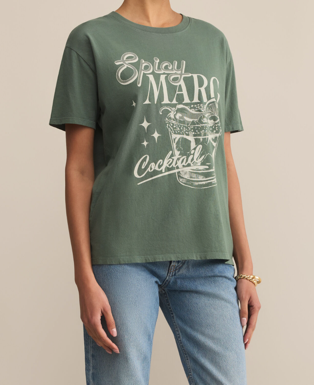 Spicy Marg Graphic Green Short Sleeve Tee