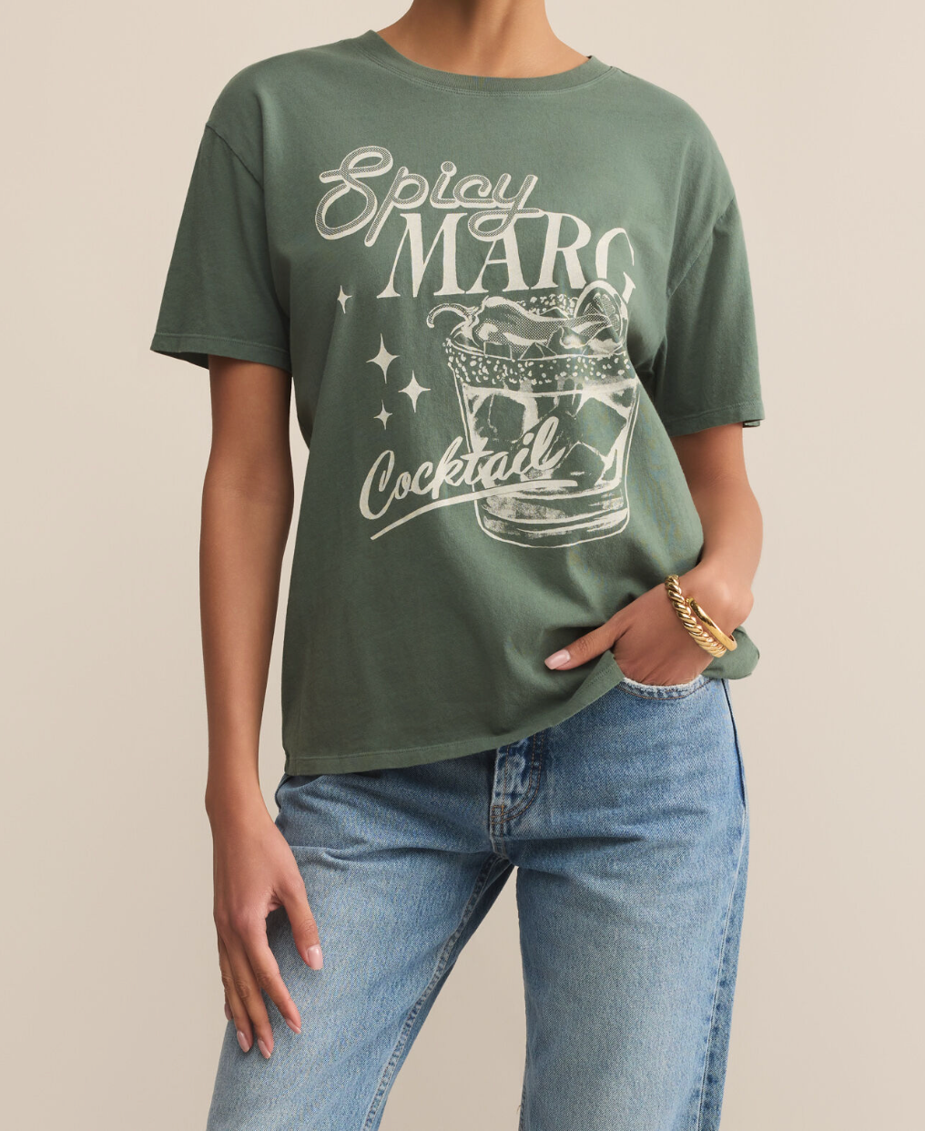 Spicy Marg Graphic Green Short Sleeve Tee