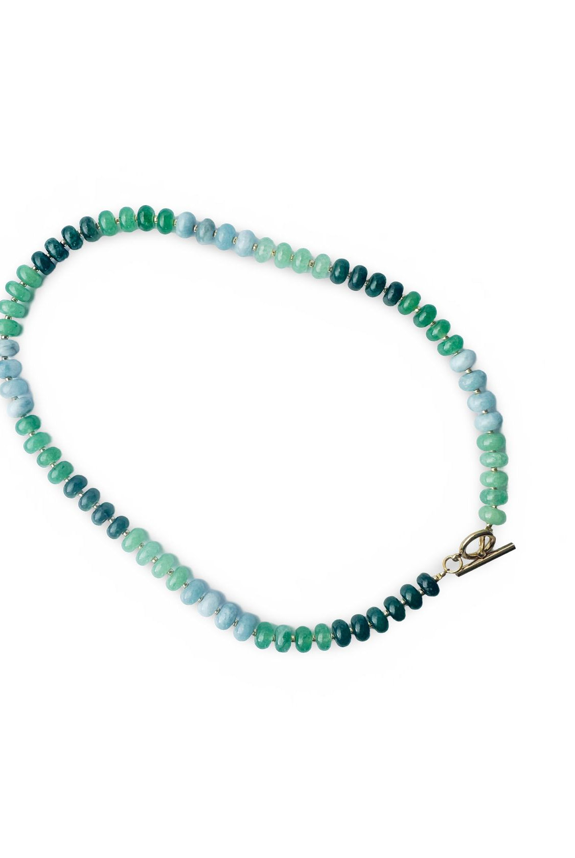 Rose & Lee Co Bold Gemstone Beaded Necklace, Green Ombre Necklaces
