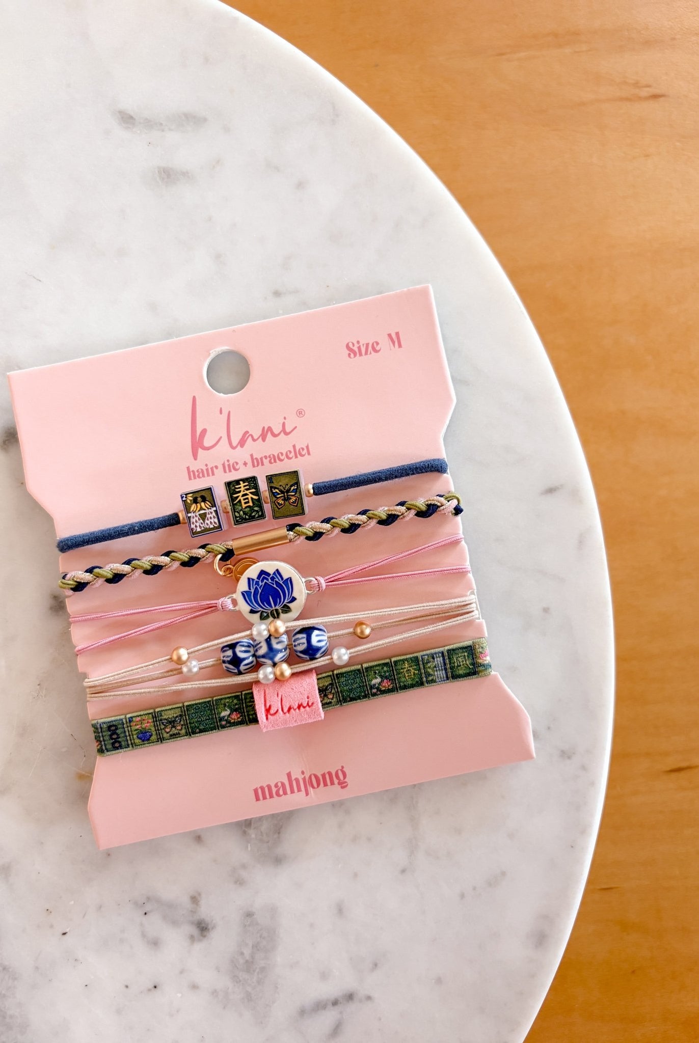 Rose & Lee Co Hair Tie Bracelet Set, Mahjong Hair