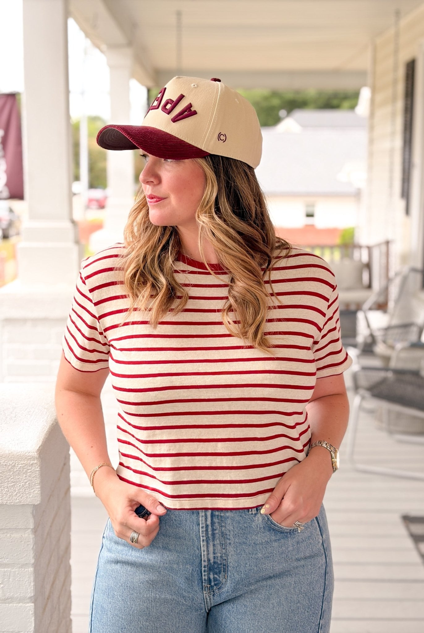 Rose & Lee Co Harlow Tee, Red short sleeve