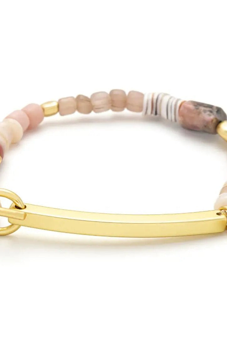 Rose & Lee Co Hidden Message Bracelet, Loved/Rhodochrosite/Gold Bracelets