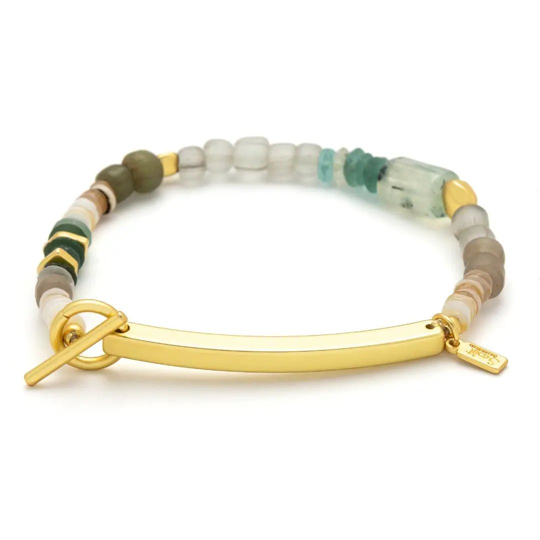 Rose & Lee Co Hidden Message Bracelet, Unstoppable/Chiltonite/Gold Bracelets