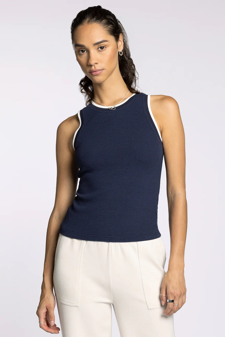 Charcoal Blue Halter Tank Top