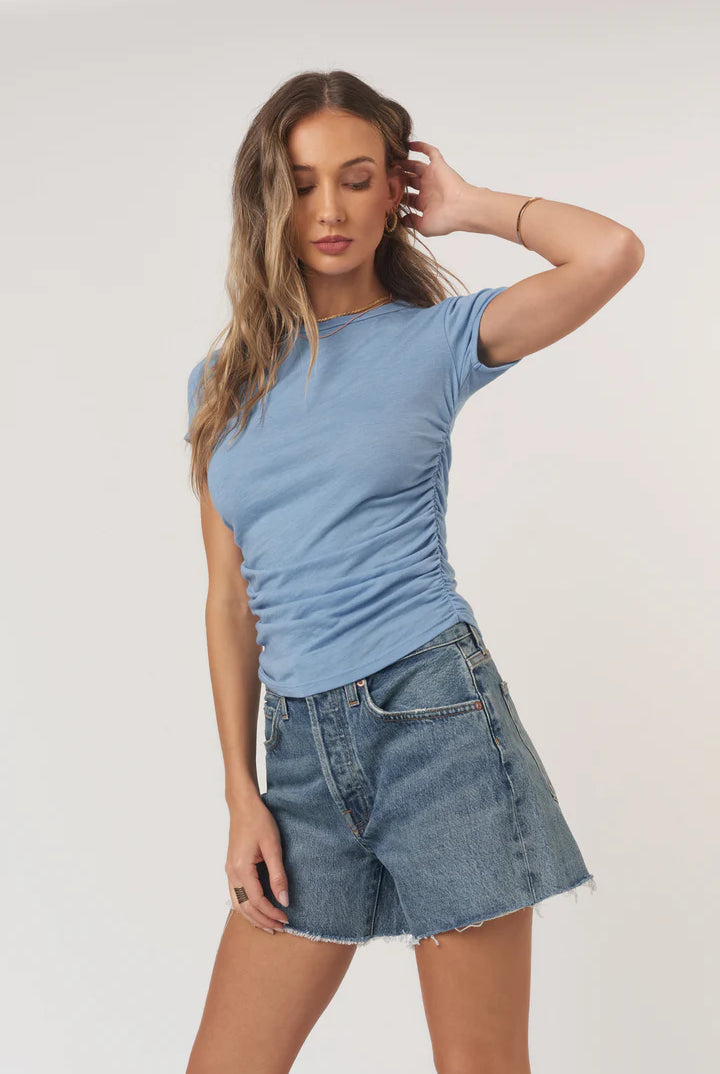 Izzie Rushed Baby Tee Provence Blue Ethical Boutique Durham NC