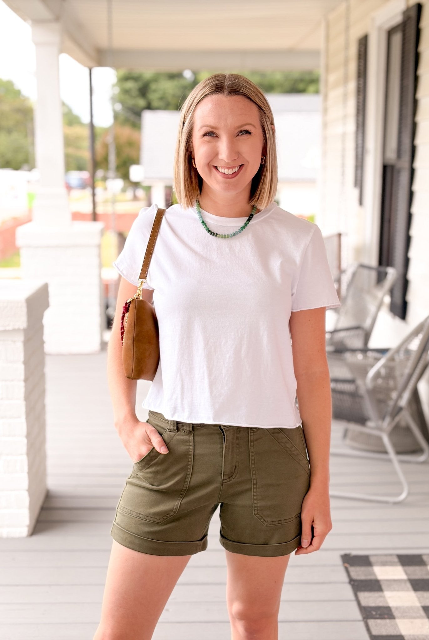 Rose & Lee Co Jackie Tee, White by Michael Stars short sleeve