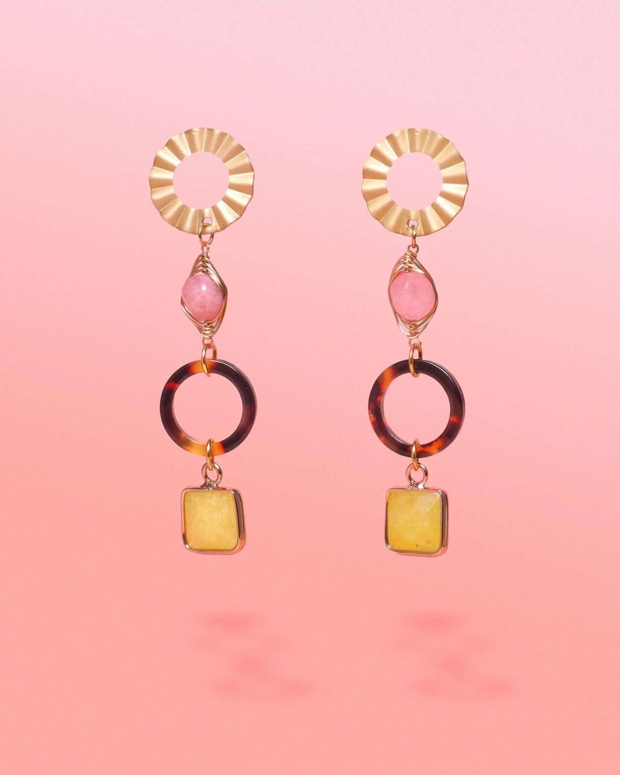 Rose & Lee Co Phi Phi Tropical Jade Dangle Earrings Earrings