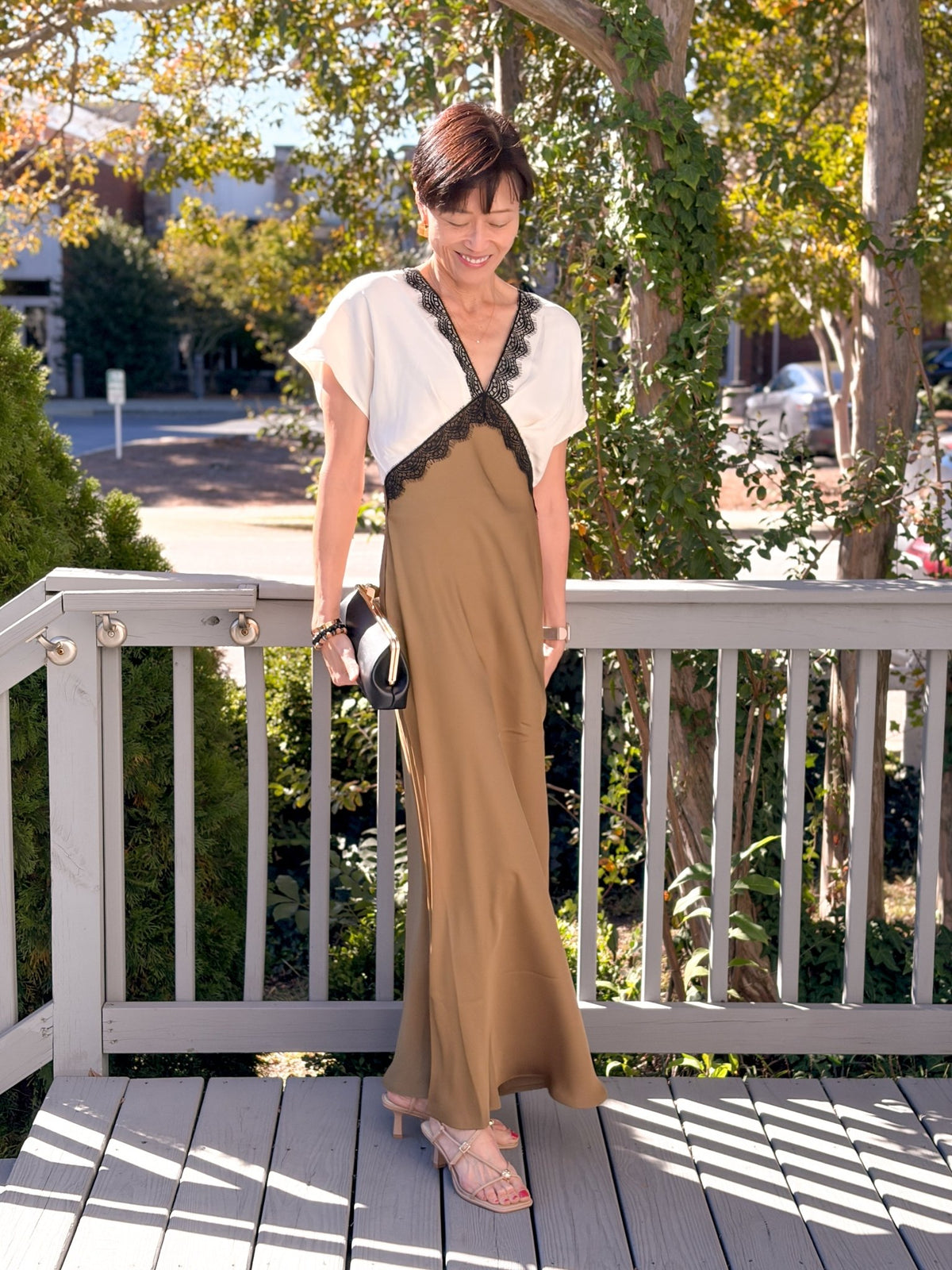 Rose & Lee Co Jannali Dress, Whisper White/Black Event Dress