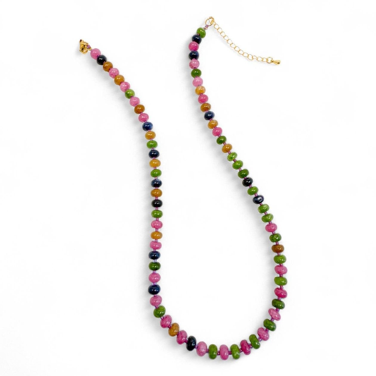 Rose & Lee Co Gemstone Beaded Necklace, Jewel Quartz Necklaces
