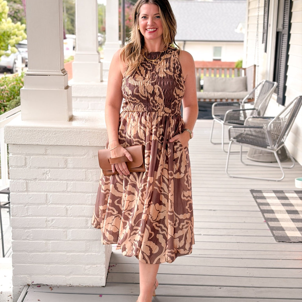 Julie Dress | Oak/Beige