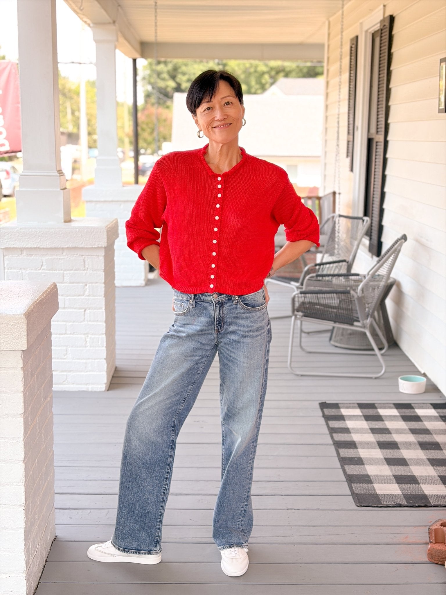 Rose & Lee Co Knox Cardigan, Scarlet Cardigan