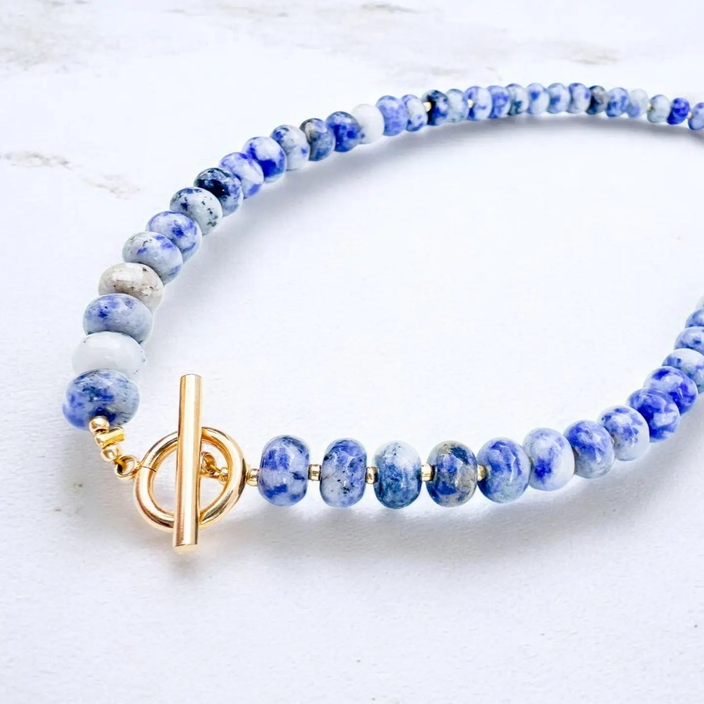 Bold Gemstone Beaded Necklace Lapis