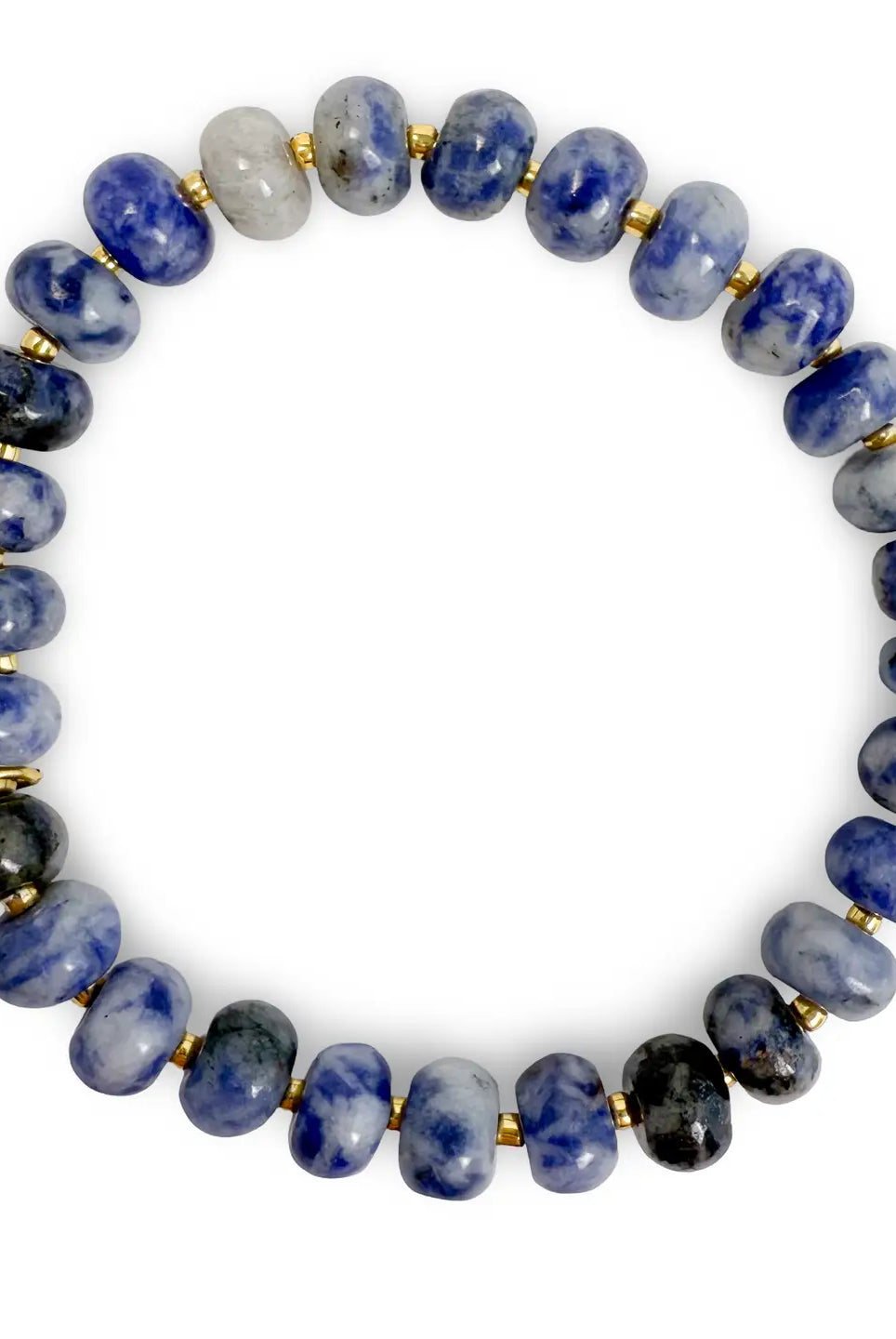 Rose & Lee Co Rondelle Gemstone Beaded Bracelet, Lapis Bracelets