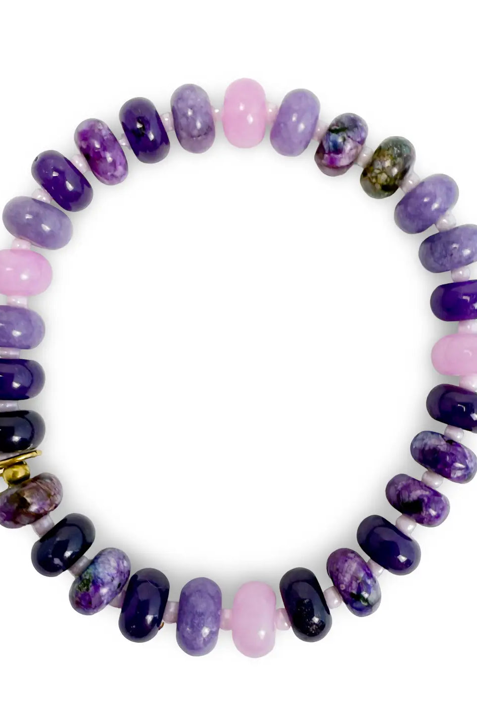 Rose & Lee Co Rondelle Gemstone Beaded Bracelet, Lavender Haze Bracelets