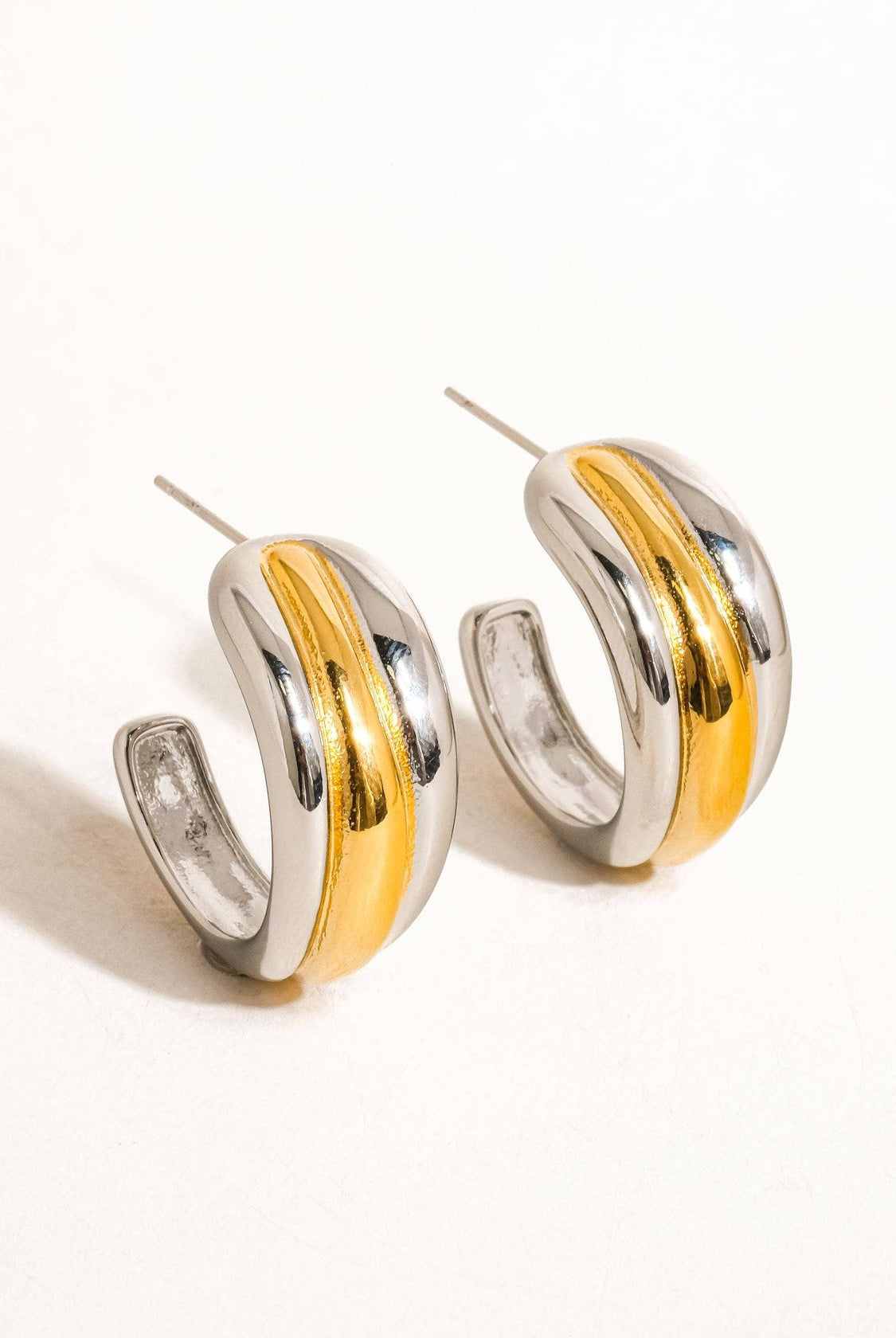 Rose & Lee Co Lazare Multi C Hoop Earrings, 18k Gold Earrings