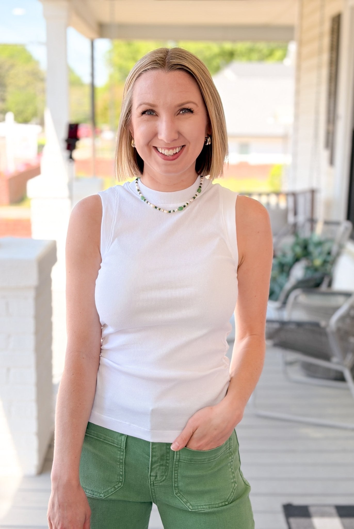 Rose & Lee Co Lydia Tank, White by Sanctuary Tanks