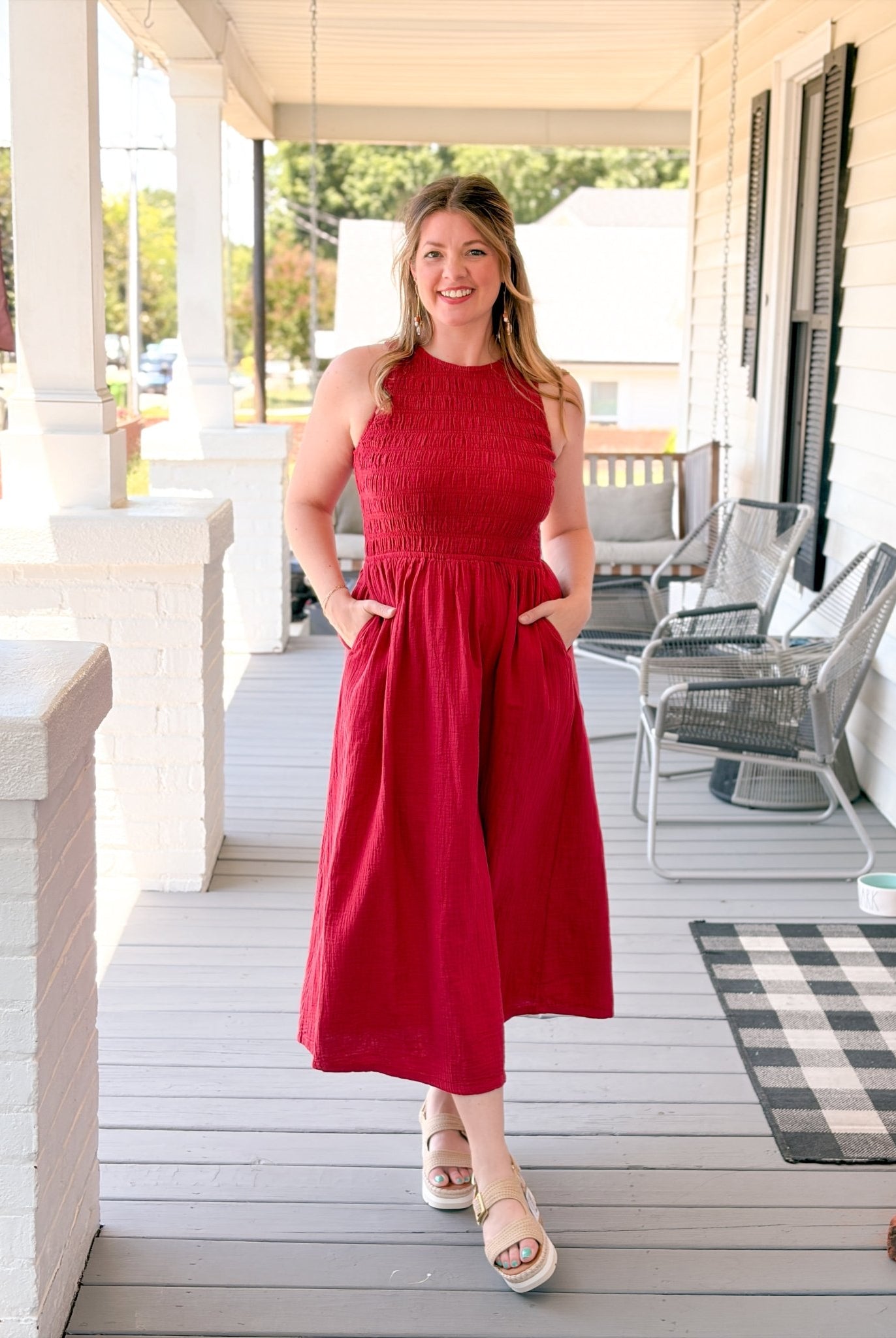 Rose & Lee Co Maria Dress, Poppy Red Casual Dresses