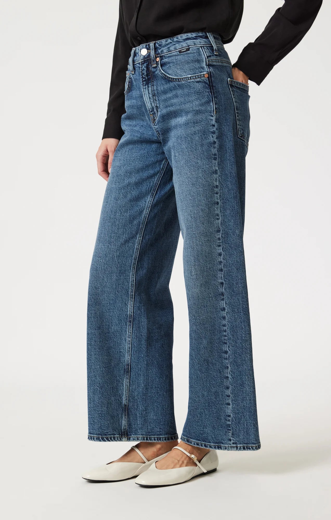 Mavi Siena Wide Leg Jeans Dark Classic Blue Tencel Vintage Cut Apex Boutique