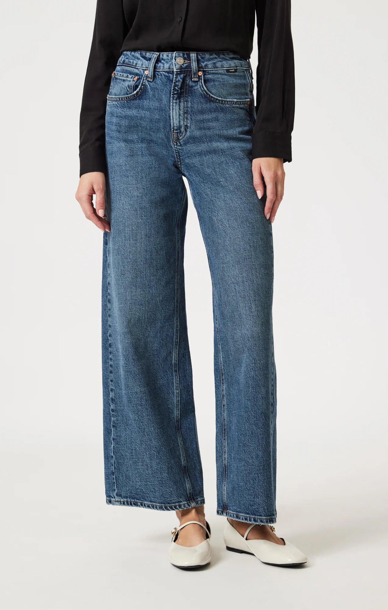 Mavi Siena Wide Leg Jeans Dark Classic Blue Tencel Vintage Cut Apex Boutique