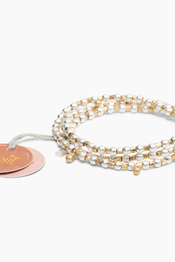 Rose & Lee Co Metal Wrap Classic Teardrop Bracelet, Silver & Gold Bracelets