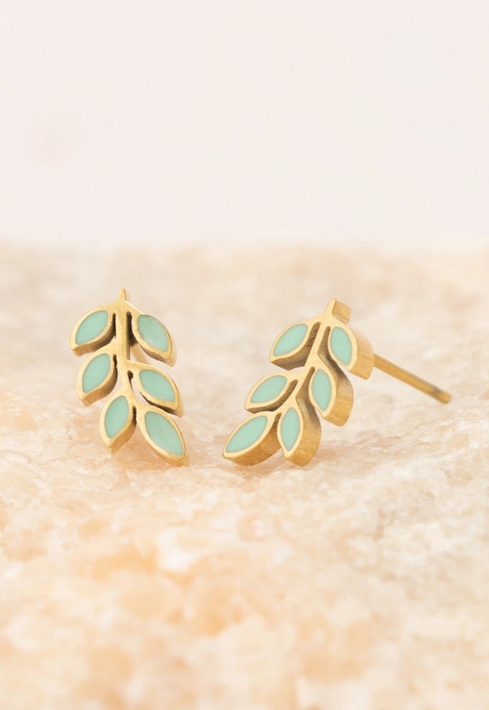 Rose & Lee Co Rowen Stud Earrings, Mint Earrings