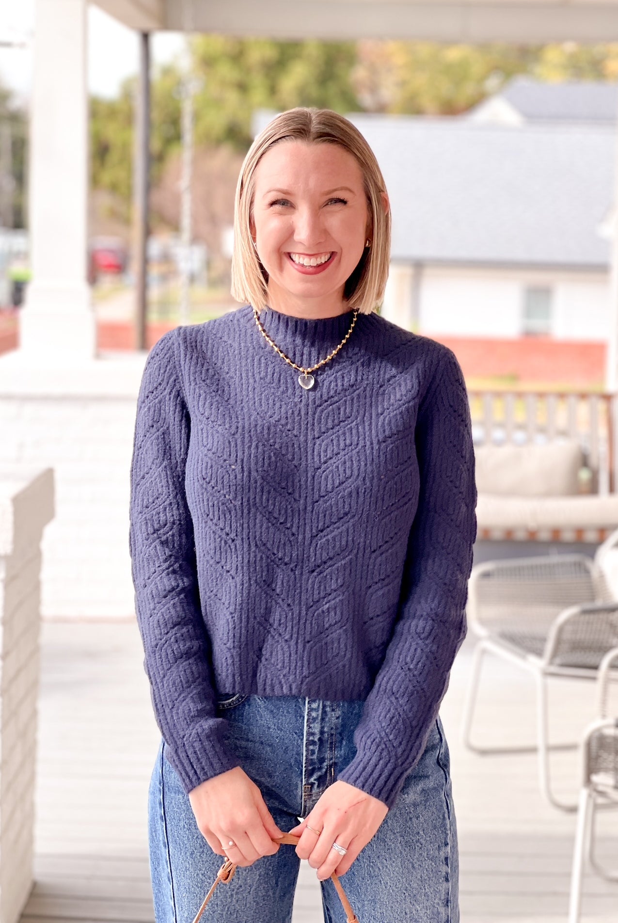 Navy Long Sleeve Soft Sweater