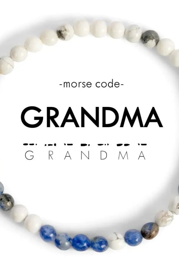 Rose & Lee Co Morse Code Grandma Bracelet, Lapis & Howlite Bracelets
