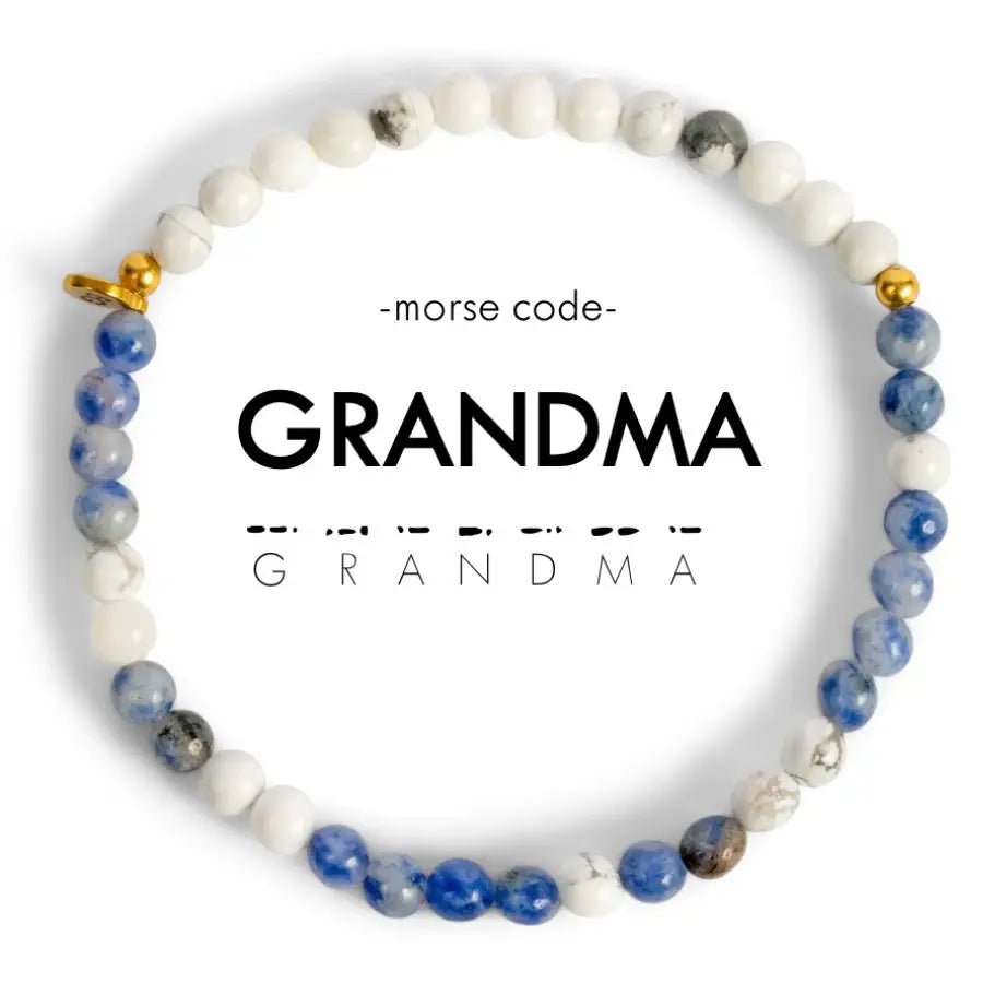Rose & Lee Co Morse Code Grandma Bracelet, Lapis & Howlite Bracelets