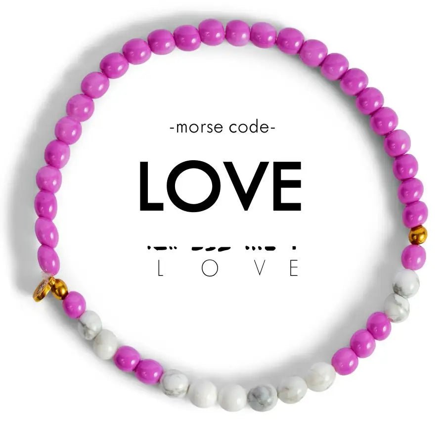 Rose & Lee Co Morse Code Love Bracelet, Lilac & Howlite Bracelets