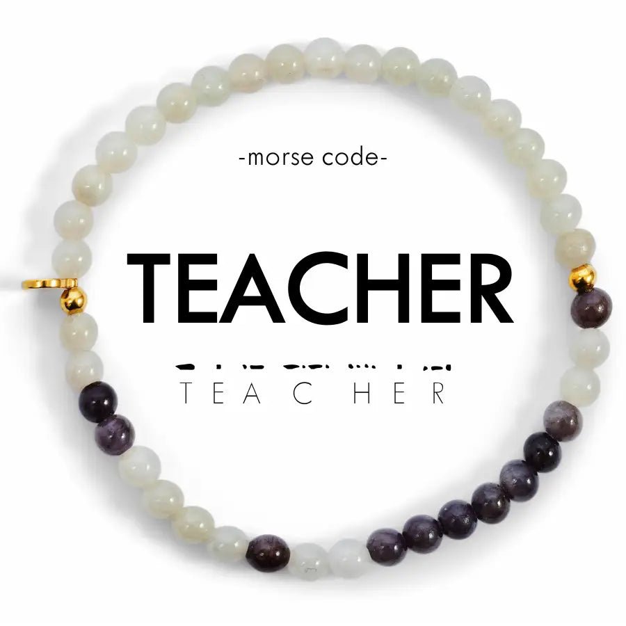 Rose & Lee Co Morse Code Teacher Bracelet, Light Grey & Smoke Bracelets