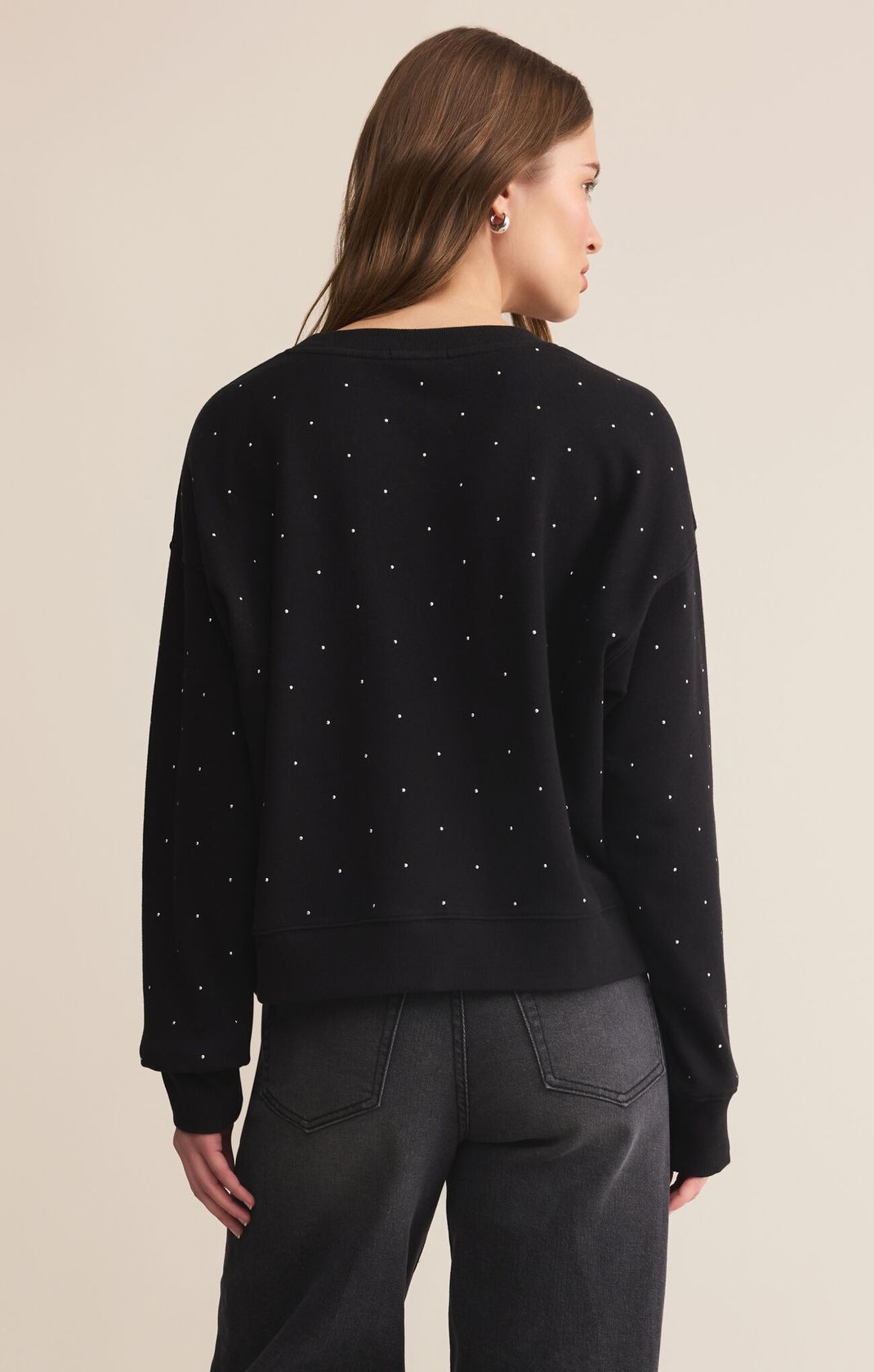 Sparkle Sweatshirt, Black by Z Supply Ethically Sourced Women's Boutique Apex NC