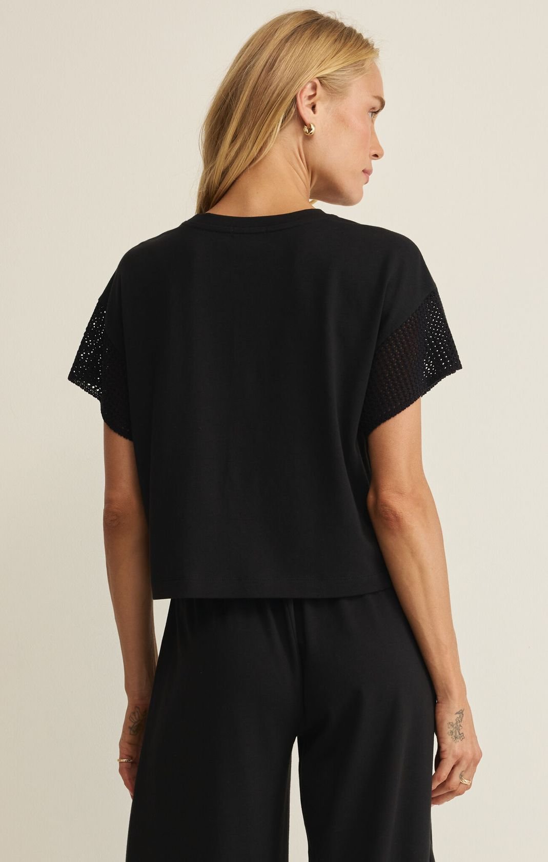 Rose & Lee Co Banyan Top, Black by Z Supply short sleeve