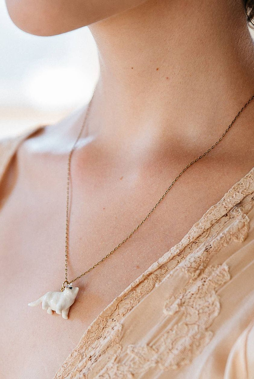 Rose & Lee Co Tiny Persian Cat Necklace Necklaces