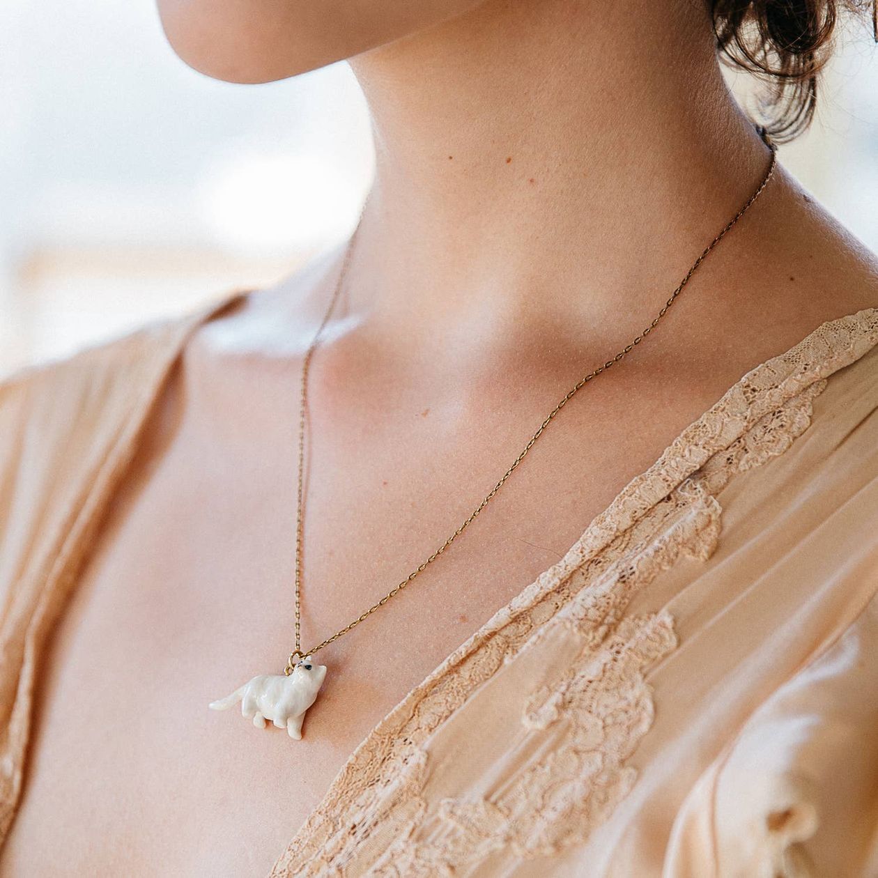 Rose & Lee Co Tiny Persian Cat Necklace Necklaces