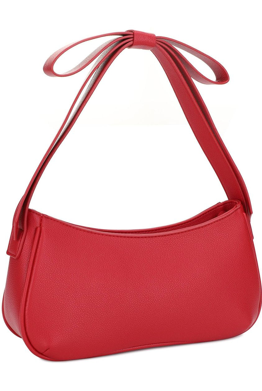 red shoulder bag with bow