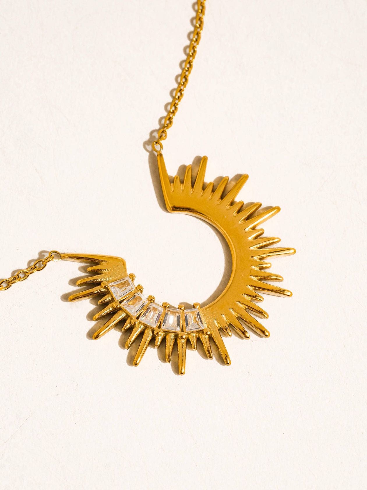 Solange Sunburst CZ Necklace, 18k Gold Ethical Boutique NC