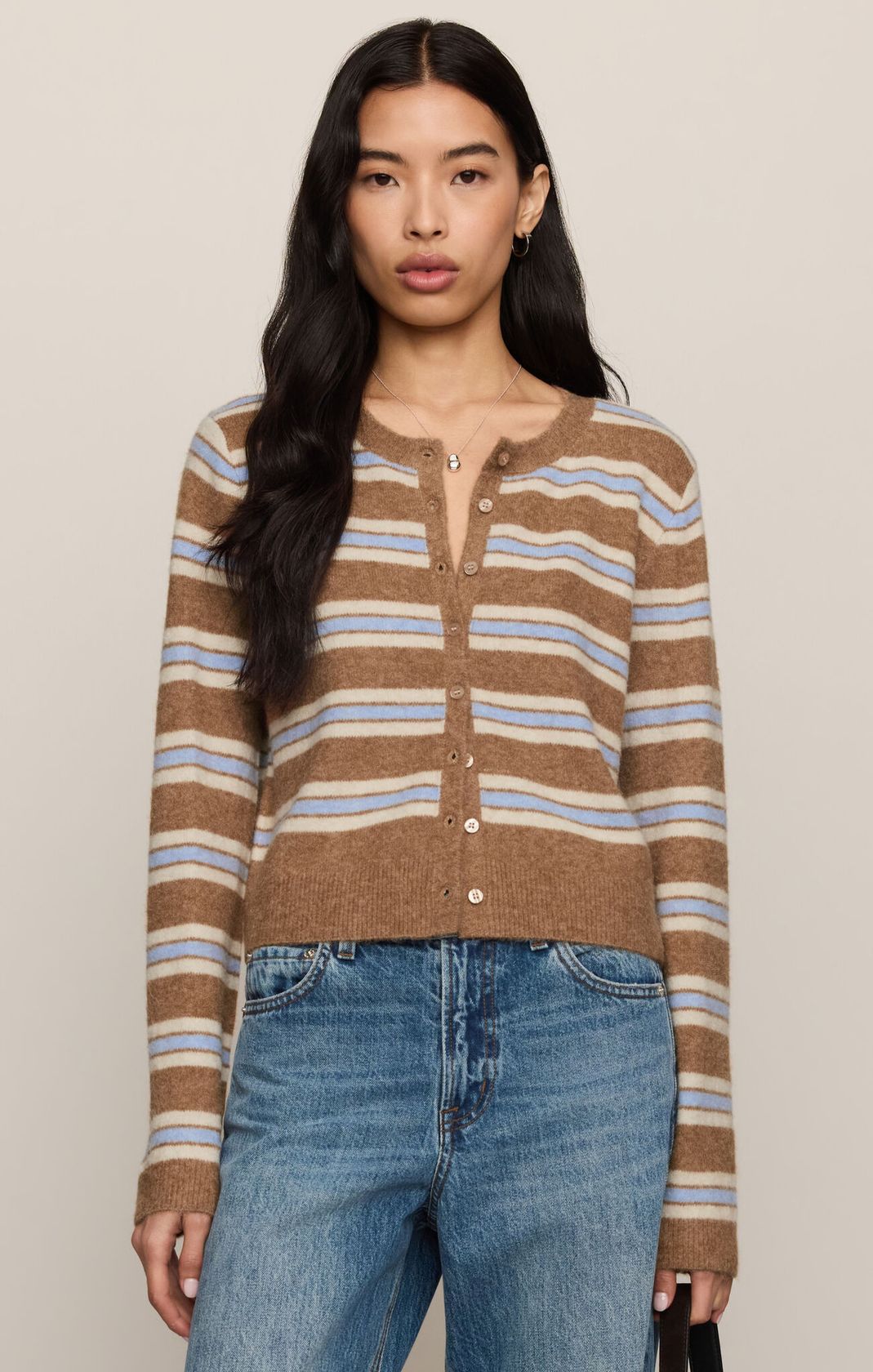 Rose & Lee Co Medina Stripe Cardigan, Golden Caramel by Z Supply Cardigan