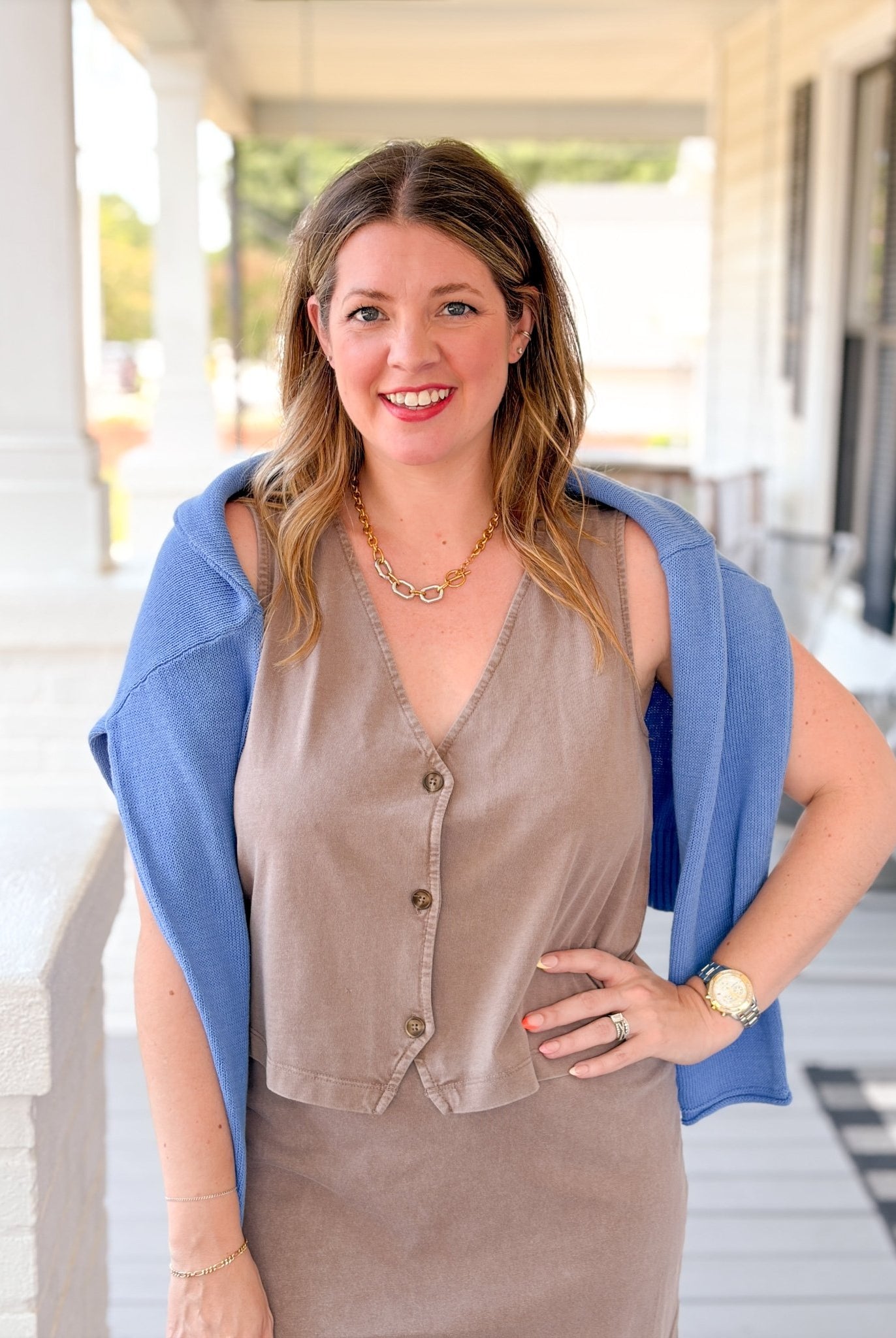Rose & Lee Co Noelle Top, Perfectly Taupe by Z Supply Tanks