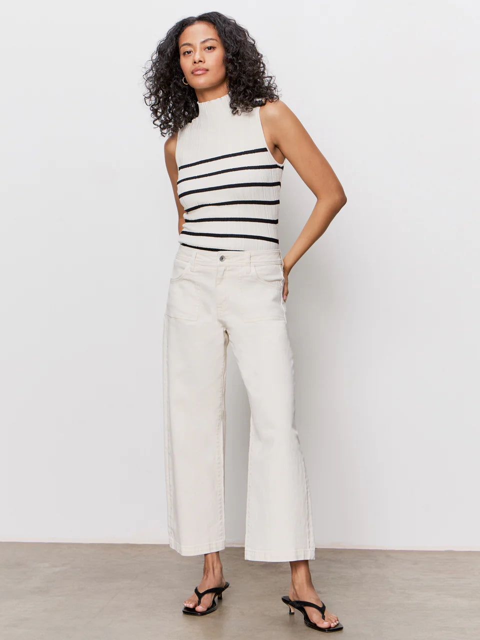 Light Oatmeal Cropped Jeans