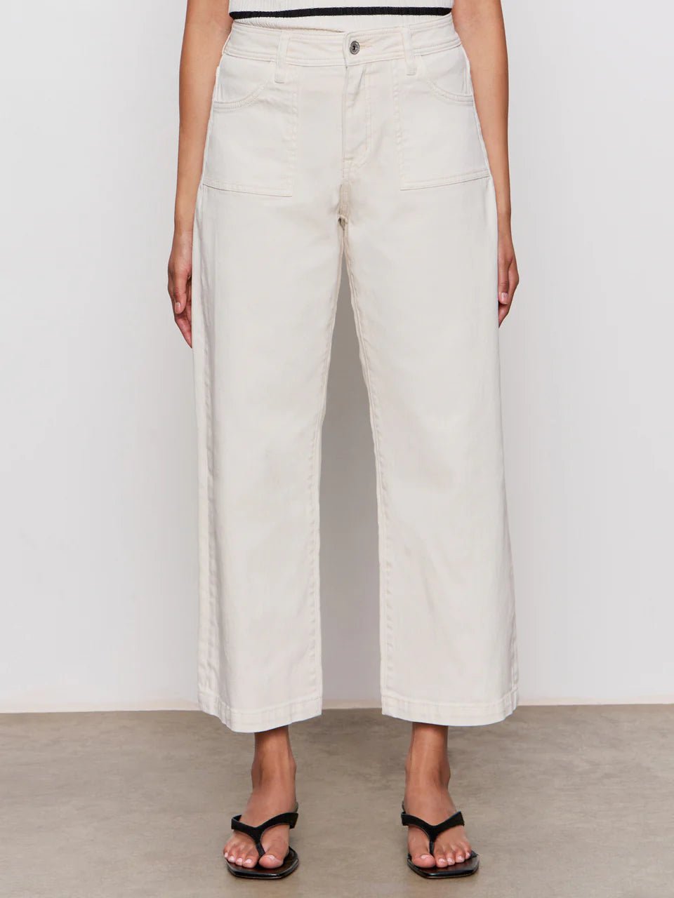 Light Oatmeal Cropped Jeans