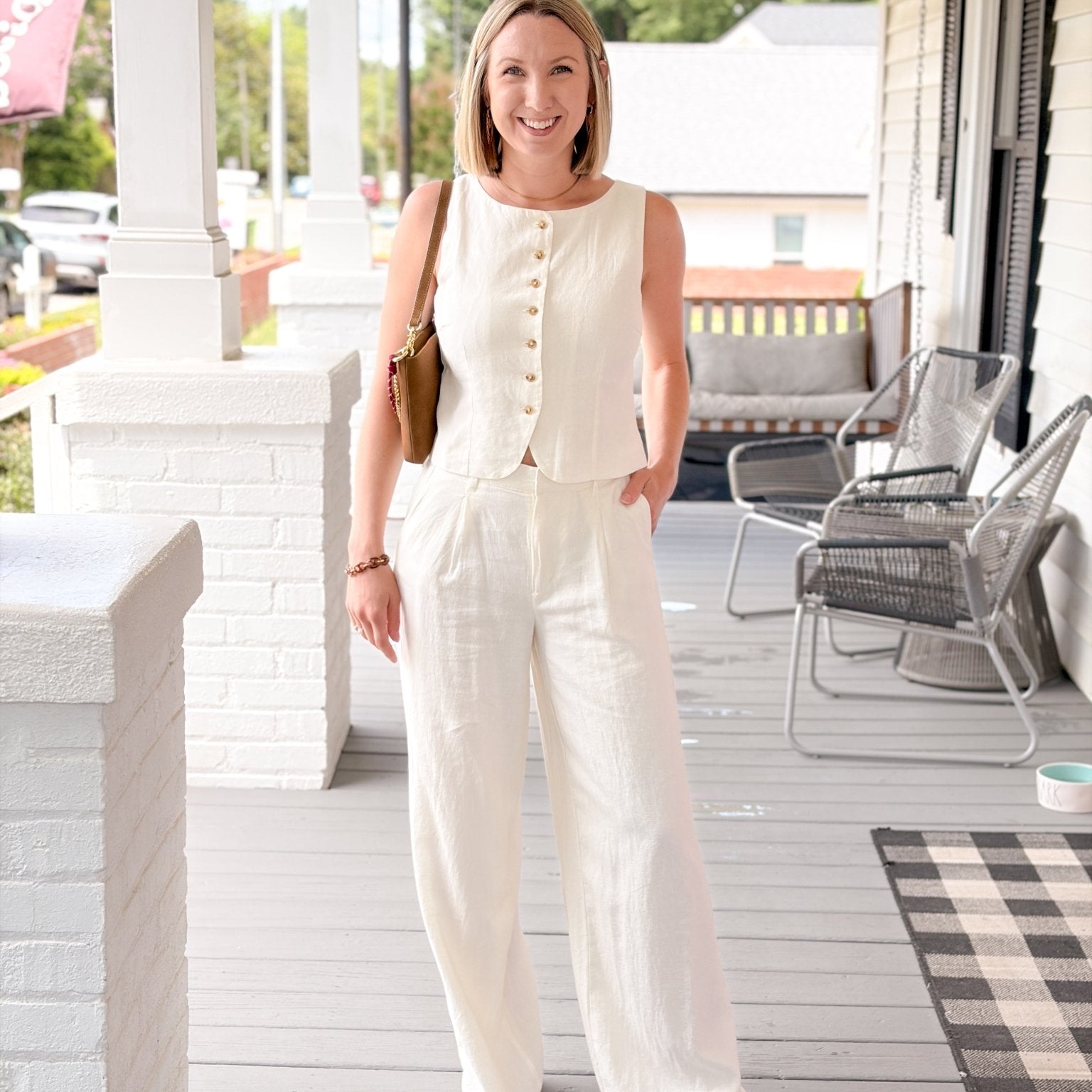 Rose & Lee Co Overlook Linen Pants, Cloud by Z Supply Pants