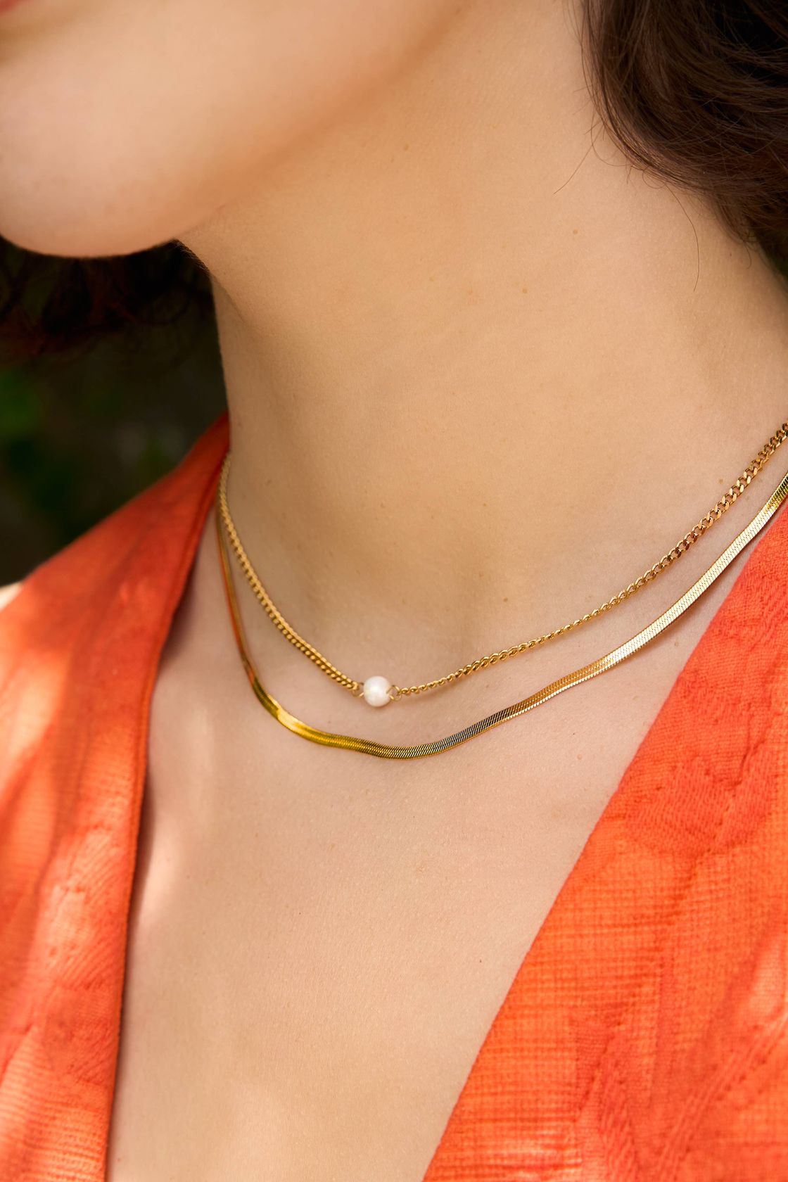 Rose & Lee Co Cove Necklace, 18K Gold Plated Necklaces
