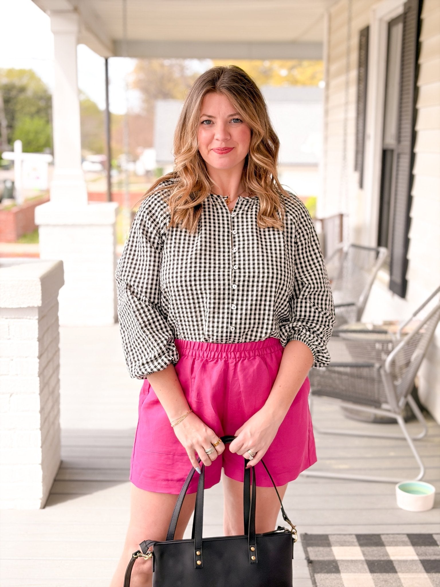 Rose & Lee Co Perfect Gingham Top, Picnic by Sanctuary Long Sleeve