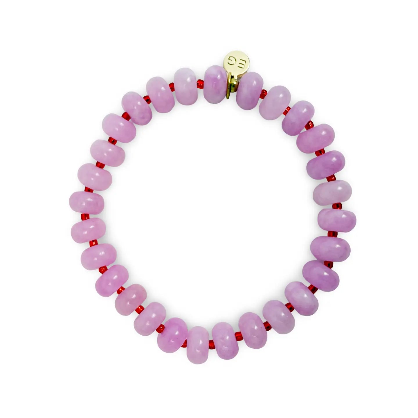 Rose Pink Quartz Rondelle Gemstone Beaded Bracelet